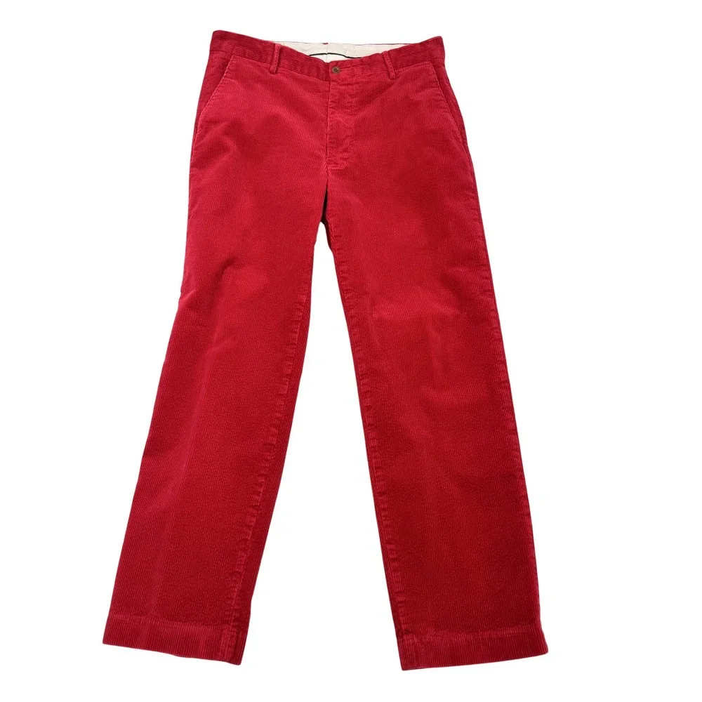 SIZE Vtg Polo Ralph Lauren Preston‎ Fit Corduroy Pants Red 32